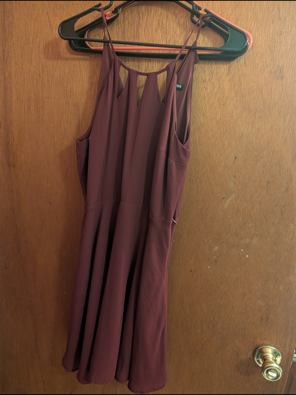 Express Maroon Sleeveless Mini Dress